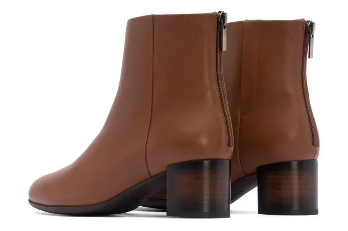 Women ABEO Footwear Boots Plaza Back Zip Dark Tan Women ABEO Footwear Boots Plaza Back Zip Dark Tan