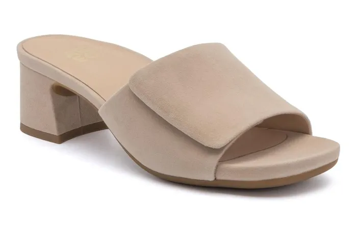 Women ABEO Footwear Dress Avenue Slide Cuban Sand Suede