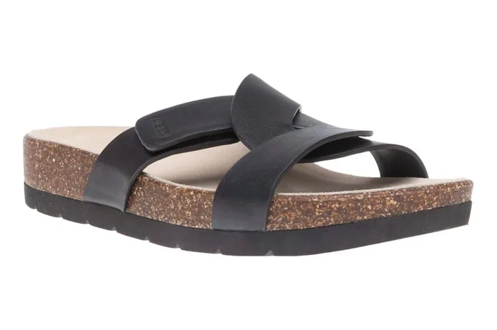 Women ABEO Footwear Sandals Lanai Slide Black Nubuck