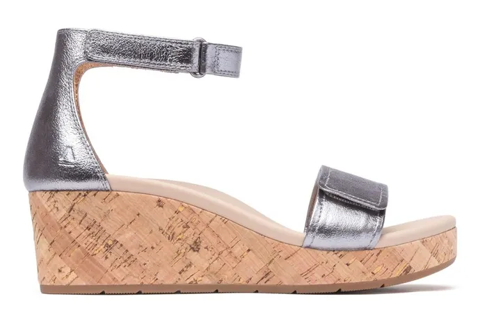 Women ABEO Footwear Sandals Riviera Ankle Sandal Pewter Metallic Leather Women ABEO Footwear Sandals Riviera Ankle Sandal Pewter Metallic Leather