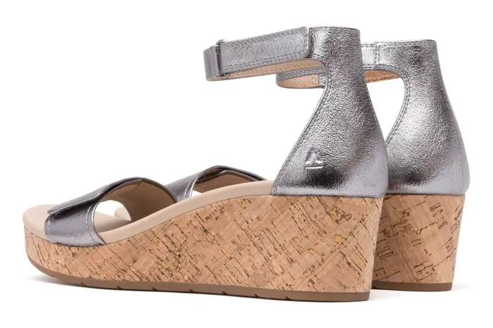 Women ABEO Footwear Sandals Riviera Ankle Sandal Pewter Metallic Leather Women ABEO Footwear Sandals Riviera Ankle Sandal Pewter Metallic Leather