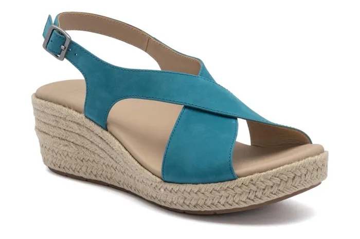 Women ABEO Footwear Sandals Riviera Cross Teal Leather