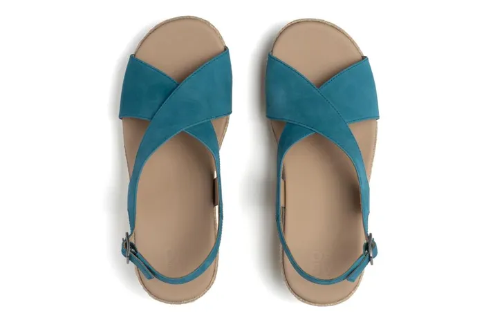 Women ABEO Footwear Sandals Riviera Cross Teal Leather Women ABEO Footwear Sandals Riviera Cross Teal Leather