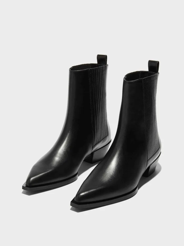 Women Aeyde BELINDA Black Cowboy Boot Aeyde Ankle Boots