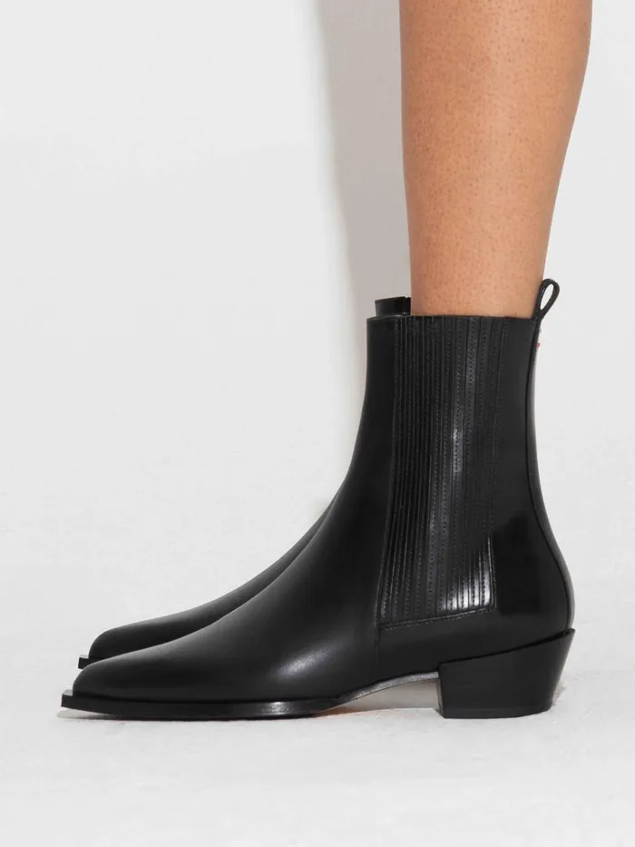 Women Aeyde BELINDA Black Cowboy Boot Aeyde Ankle Boots