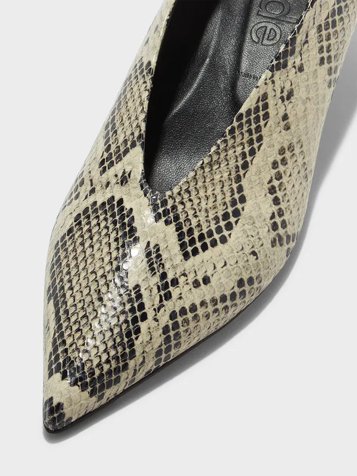 Women Aeyde CLARA Creamy Snake Pointed Toe Pump Aeyde Pumps