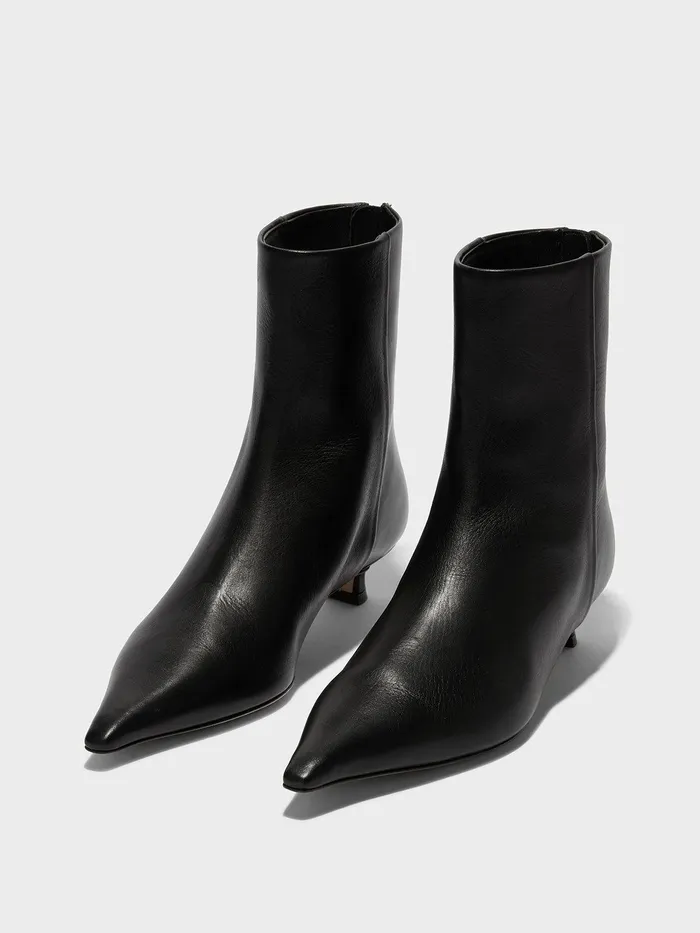 Women Aeyde ZOE Black Kitten Heel Ankle Boot Aeyde Ankle Boots