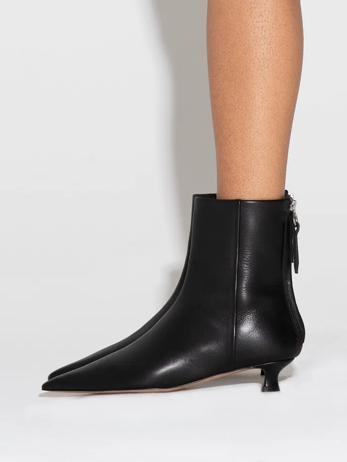 Women Aeyde ZOE Black Kitten Heel Ankle Boot Aeyde Ankle Boots