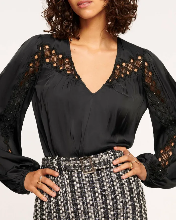 Women Alaina Embellished Blouse Electric Pink Ramy Brook Tops