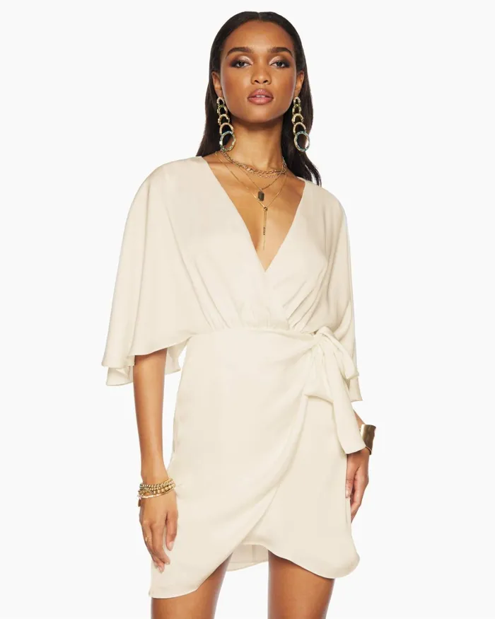 Women Alexis Wrap Mini Dress Black Ramy Brook Dresses