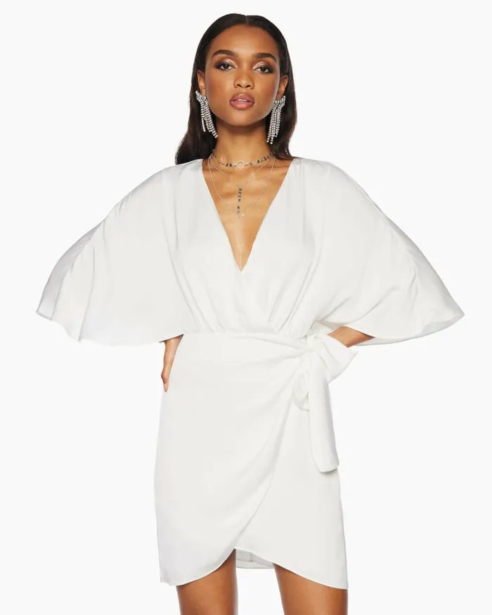 Women Alexis Wrap Mini Dress Black Ramy Brook Dresses