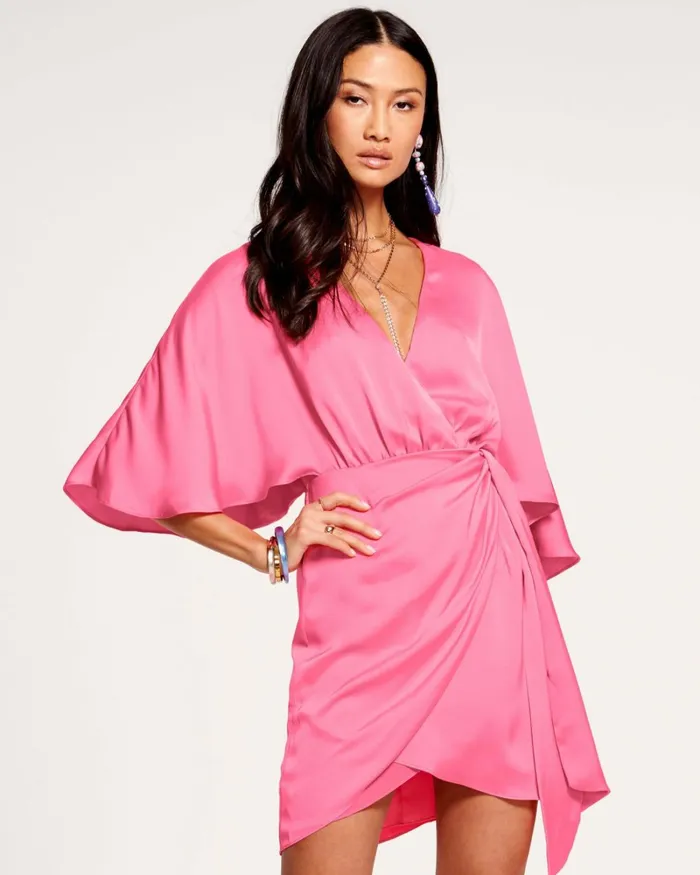 Women Alexis Wrap Mini Dress Black Ramy Brook Dresses