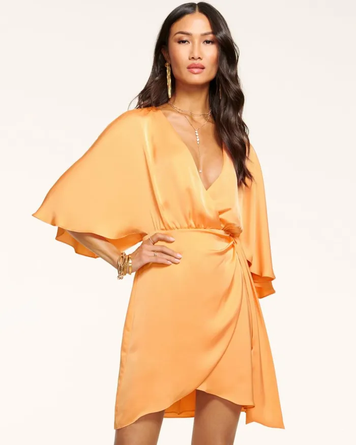 Women Alexis Wrap Mini Dress Black Ramy Brook Dresses