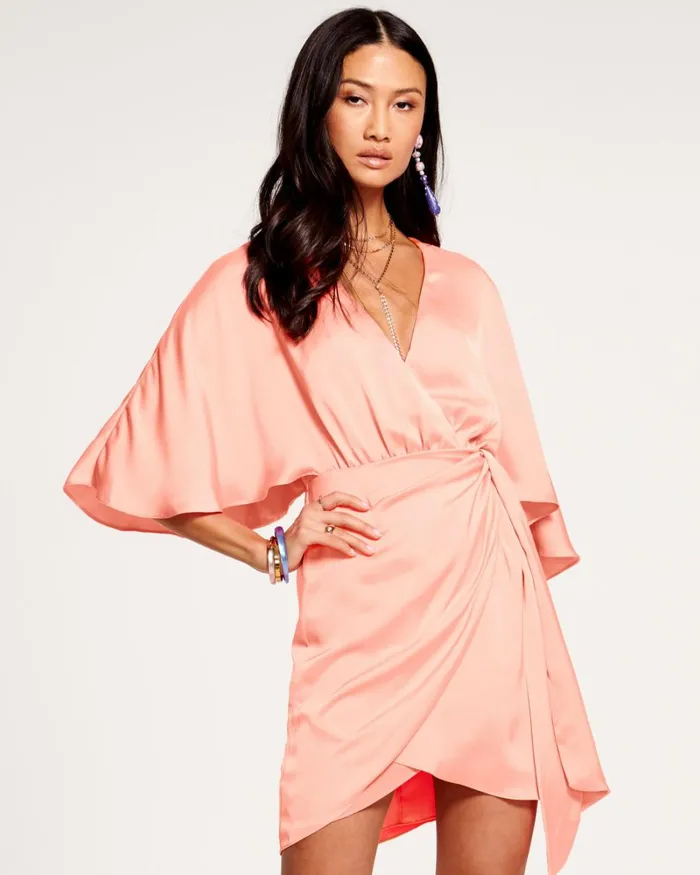Women Alexis Wrap Mini Dress Black Ramy Brook Dresses