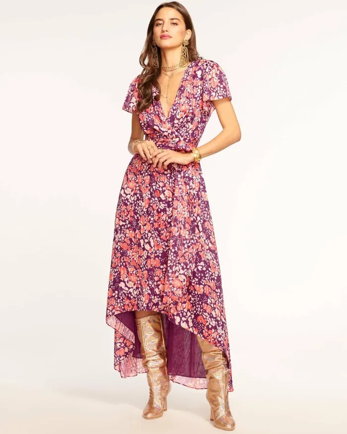 Women Alina Short Sleeve Maxi Dress Cabernet Dot Ramy Brook Dresses Women Alina Short Sleeve Maxi Dress Cabernet Dot Ramy Brook Dresses