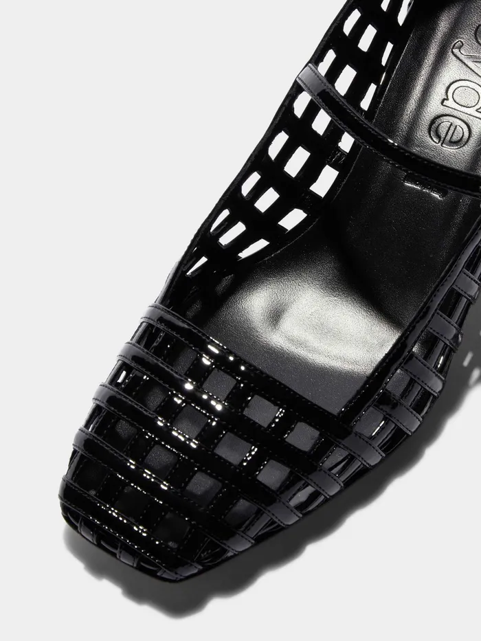 Women Aline Caged Patent Leather MaryJane Pumps Aeyde Pumps