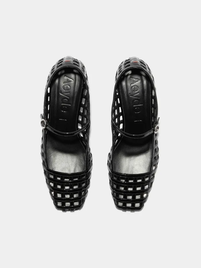 Women Aline Caged Patent Leather MaryJane Pumps Aeyde Pumps