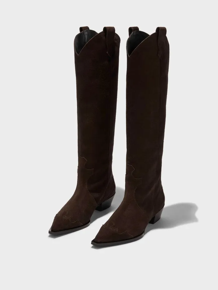 Women Aruna Suede Cowboy KneeHigh Boots Aeyde KneeHigh Boots