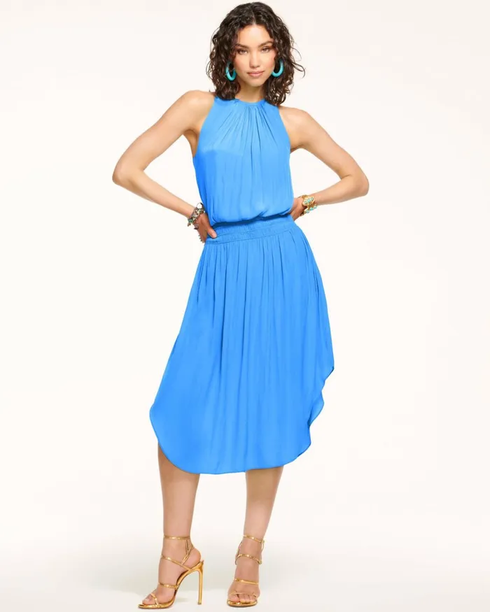 Women Audrey Smocked Midi Dress Cabernet Ramy Brook Dresses Women Audrey Smocked Midi Dress Cabernet Ramy Brook Dresses
