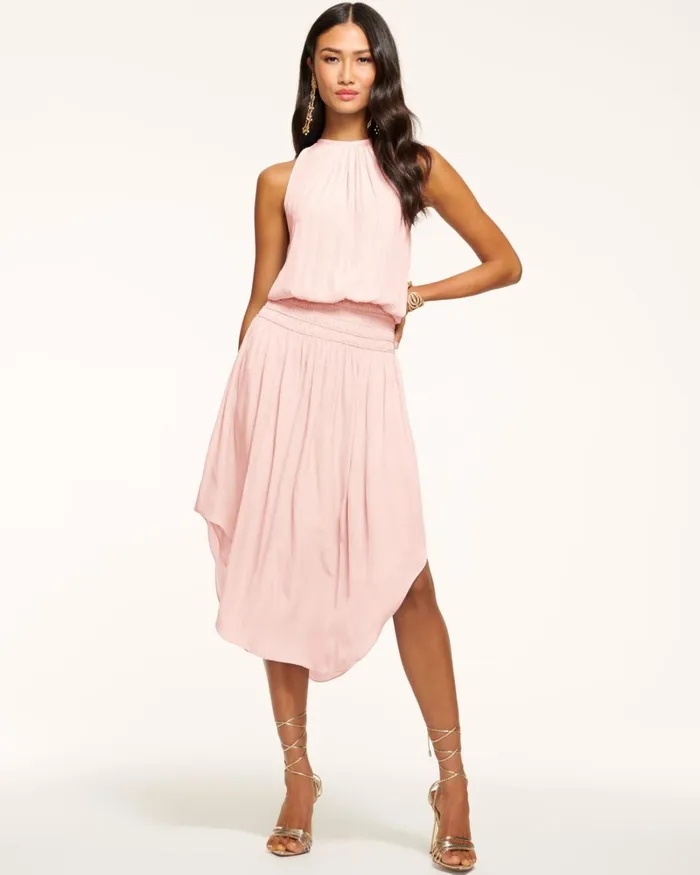 Women Audrey Smocked Midi Dress Cabernet Ramy Brook Dresses Women Audrey Smocked Midi Dress Cabernet Ramy Brook Dresses