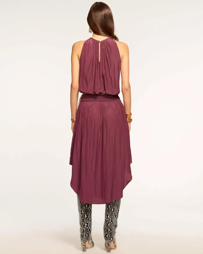 Women Audrey Smocked Midi Dress Cabernet Ramy Brook Dresses Women Audrey Smocked Midi Dress Cabernet Ramy Brook Dresses