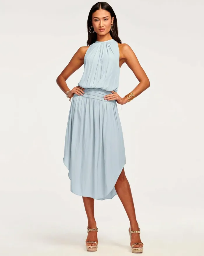 Women Audrey Smocked Midi Dress Cabernet Ramy Brook Dresses Women Audrey Smocked Midi Dress Cabernet Ramy Brook Dresses