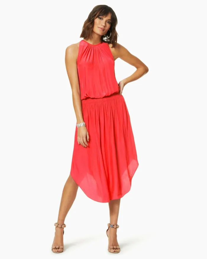 Women Audrey Smocked Midi Dress Cabernet Ramy Brook Dresses Women Audrey Smocked Midi Dress Cabernet Ramy Brook Dresses