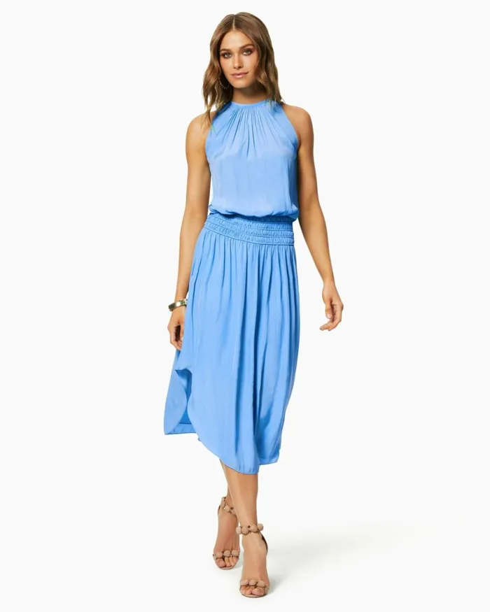 Women Audrey Smocked Midi Dress Cabernet Ramy Brook Dresses Women Audrey Smocked Midi Dress Cabernet Ramy Brook Dresses