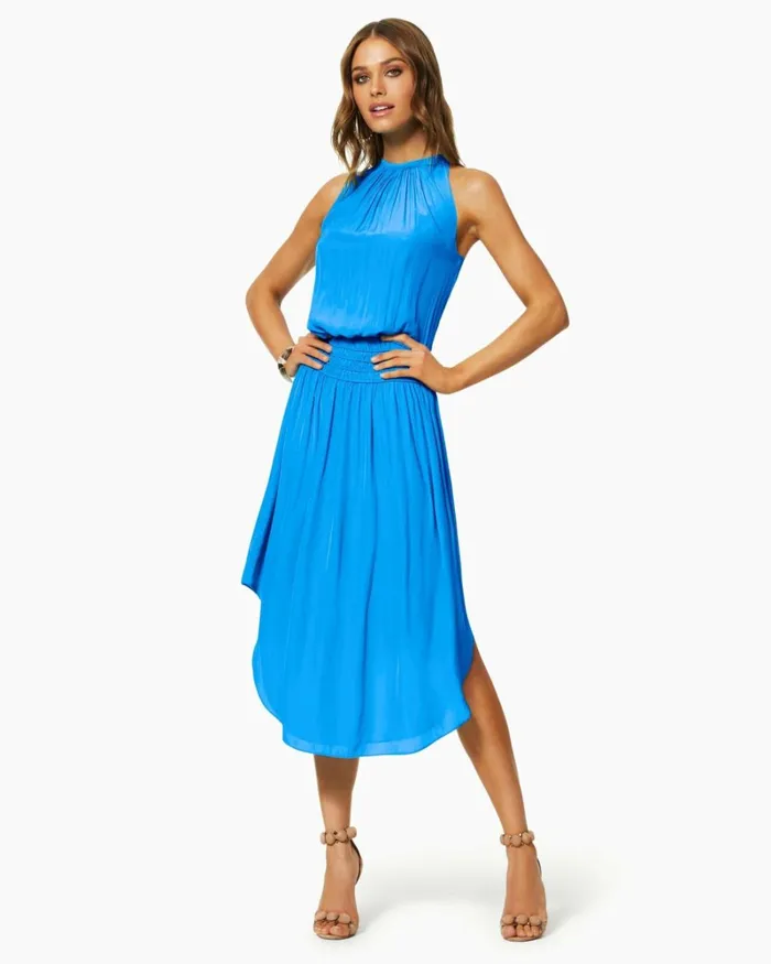 Women Audrey Smocked Midi Dress Cabernet Ramy Brook Dresses Women Audrey Smocked Midi Dress Cabernet Ramy Brook Dresses