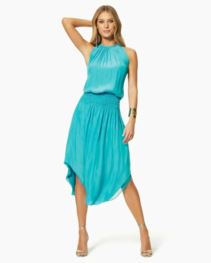 Women Audrey Smocked Midi Dress Cabernet Ramy Brook Dresses Women Audrey Smocked Midi Dress Cabernet Ramy Brook Dresses