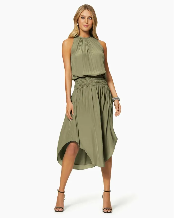 Women Audrey Smocked Midi Dress Cabernet Ramy Brook Dresses Women Audrey Smocked Midi Dress Cabernet Ramy Brook Dresses