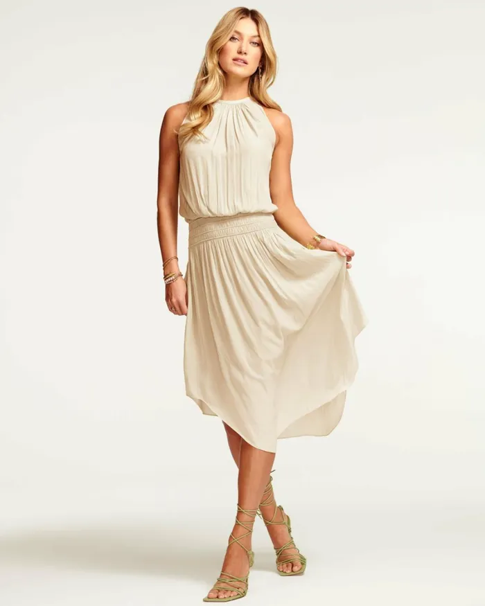Women Audrey Smocked Midi Dress Cabernet Ramy Brook Dresses Women Audrey Smocked Midi Dress Cabernet Ramy Brook Dresses