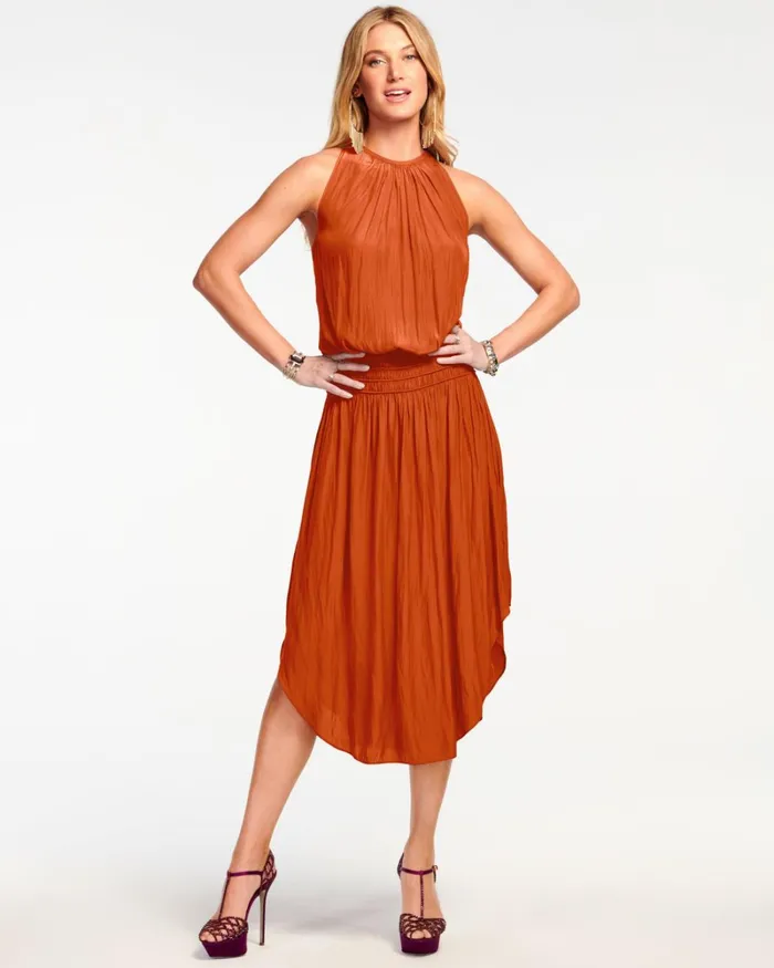 Women Audrey Smocked Midi Dress Cabernet Ramy Brook Dresses Women Audrey Smocked Midi Dress Cabernet Ramy Brook Dresses