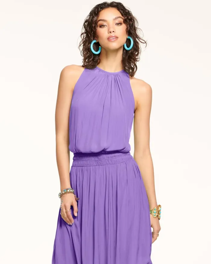 Women Audrey Smocked Midi Dress Cabernet Ramy Brook Dresses Women Audrey Smocked Midi Dress Cabernet Ramy Brook Dresses
