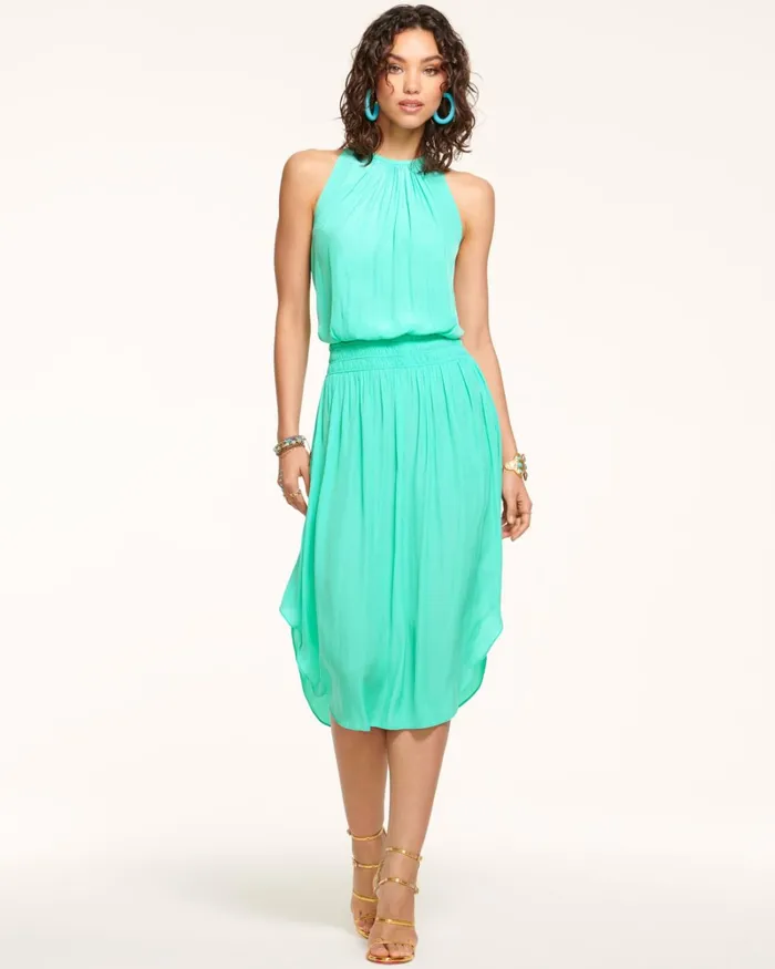 Women Audrey Smocked Midi Dress Cabernet Ramy Brook Dresses Women Audrey Smocked Midi Dress Cabernet Ramy Brook Dresses