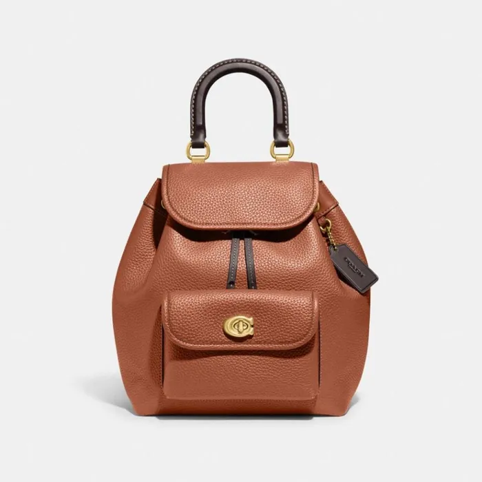 Women Backpacks Coach Riya Backpack In Colorblock Brass1941 Saddle Multi