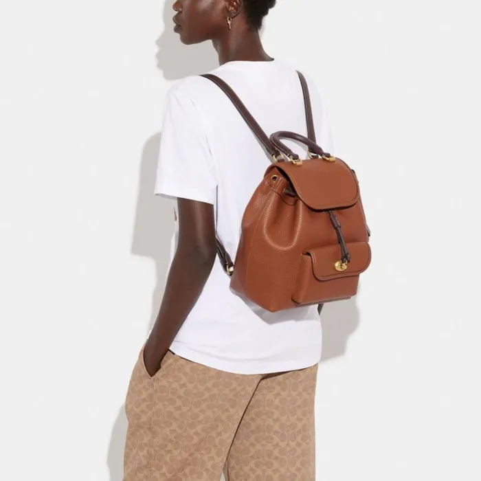 Women Backpacks Coach Riya Backpack In Colorblock Brass1941 Saddle Multi