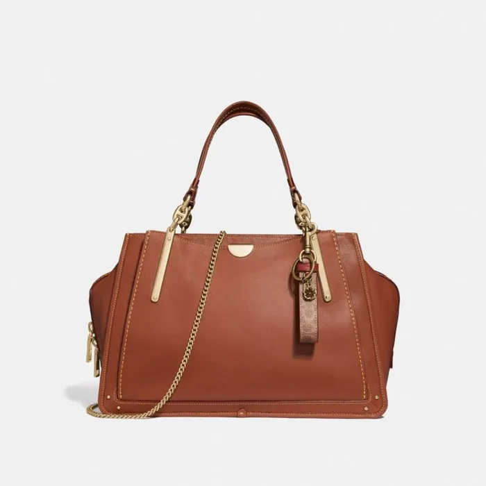 Women Bag Straps and Keychains Coach Signature Charm Loop Goldsaddle