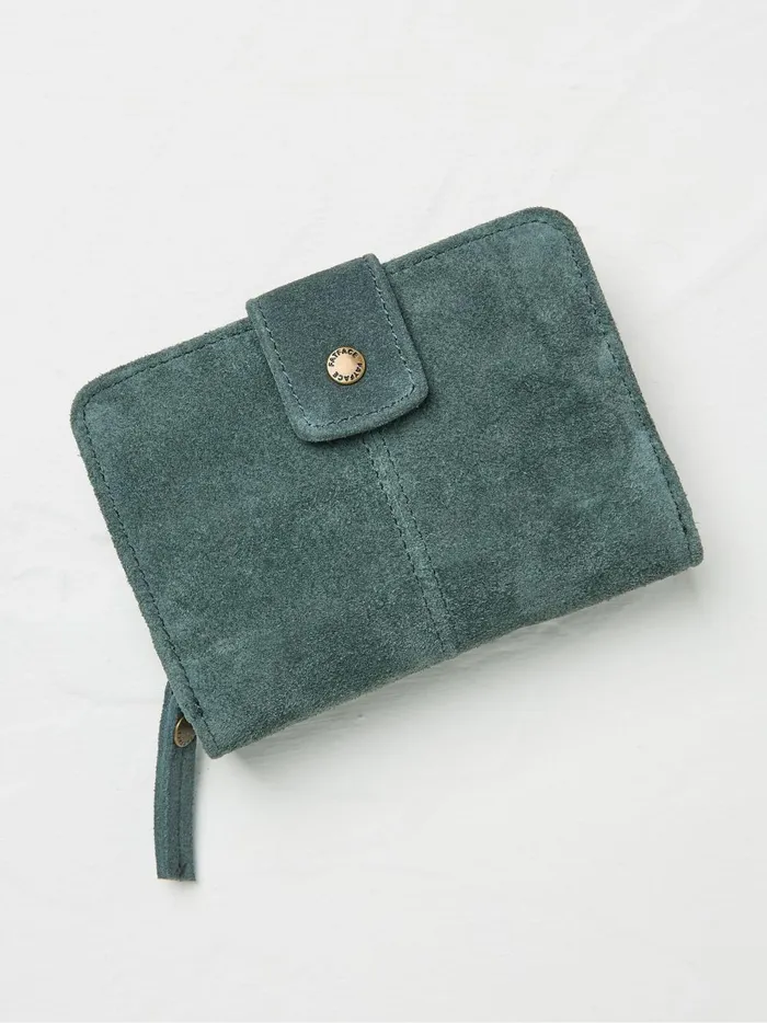 Women Bags and Purses Fat Face Etta Blue Suede Zip Purse