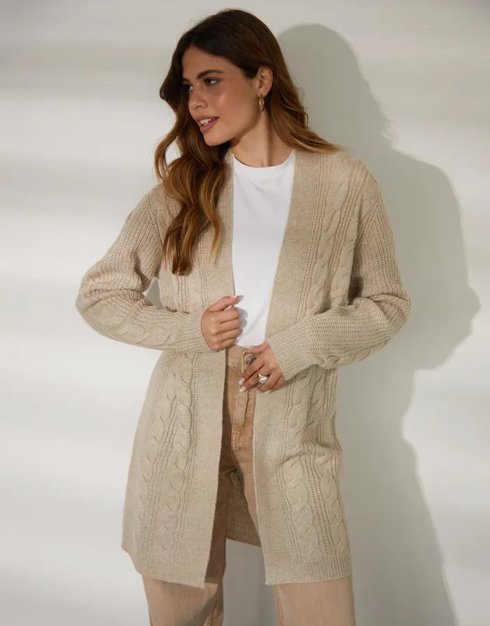 Women Beige Cable Knit Cardigan Threadbare Cardigans Women Beige Cable Knit Cardigan Threadbare Cardigans