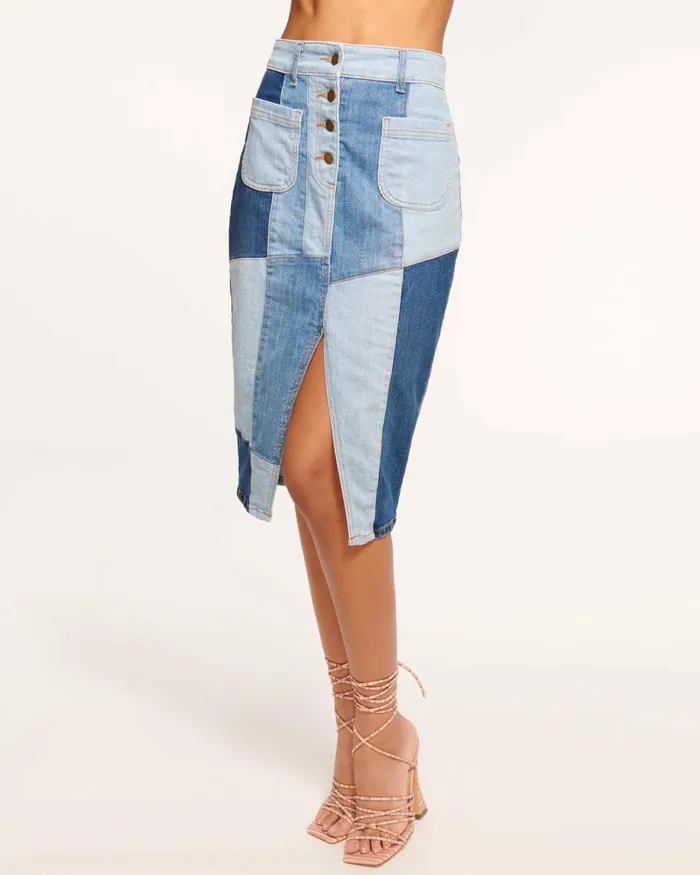 Women Bellami Patchwork Skirt Patchwork Denim Ramy Brook Denim
