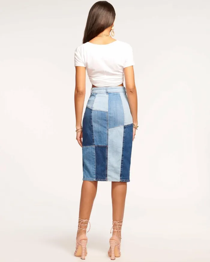 Women Bellami Patchwork Skirt Patchwork Denim Ramy Brook Denim Women Bellami Patchwork Skirt Patchwork Denim Ramy Brook Denim