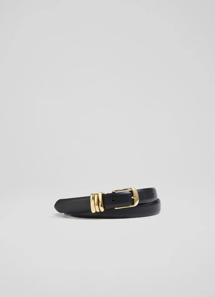 Women Belts LKBennett Georgette Black Leather Belt