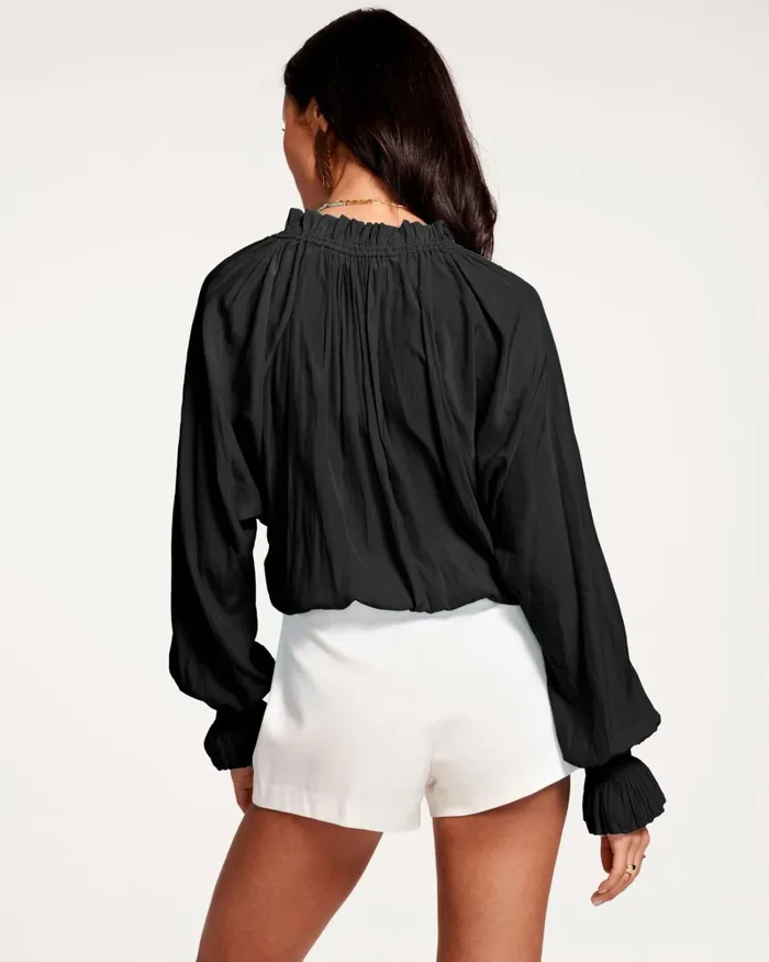 Women Bethany Puff Sleeve Blouse Black Ramy Brook Tops Women Bethany Puff Sleeve Blouse Black Ramy Brook Tops