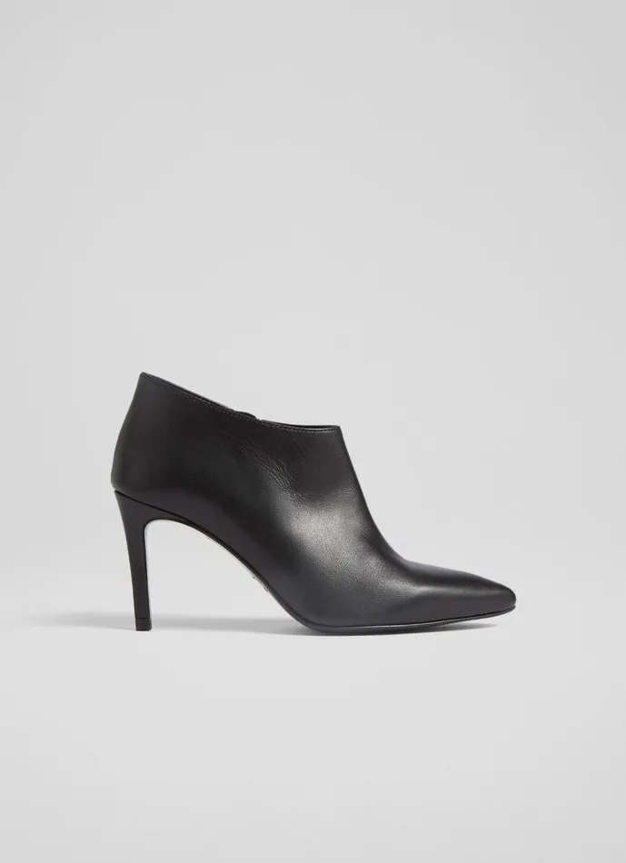 Women Boots LKBennett Elle Black Leather Shoe Boots Black