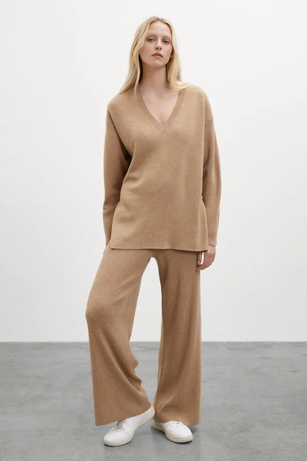 Women Brown Bergamota Knitted Jumper Ecoalf Knitwear