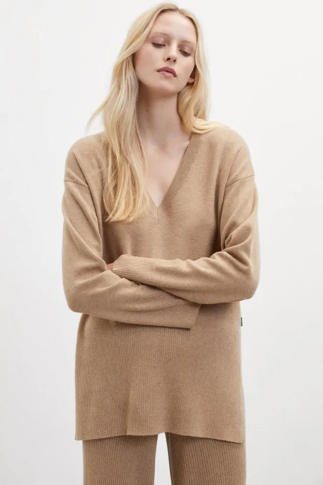 Women Brown Bergamota Knitted Jumper Ecoalf Knitwear