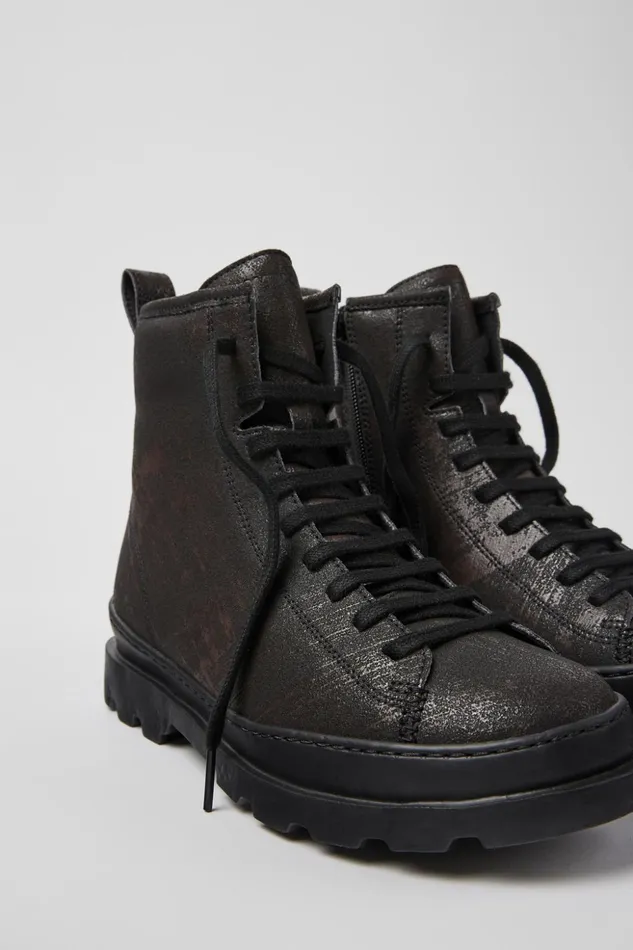 Women Brutus Blackbrown Brushed Nubuck Boots Camper Ankle Boots