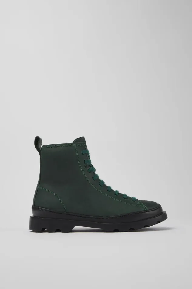 Women Brutus Green Nubuck Laceup Boots Camper Ankle Boots Women Brutus Green Nubuck Laceup Boots Camper Ankle Boots