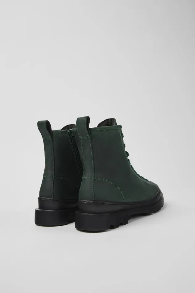 Women Brutus Green Nubuck Laceup Boots Camper Ankle Boots Women Brutus Green Nubuck Laceup Boots Camper Ankle Boots